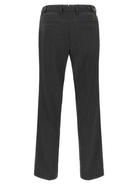 Gray Polyester Dress Pants