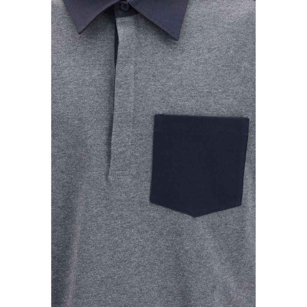 Gray Cotton Polo Shirt