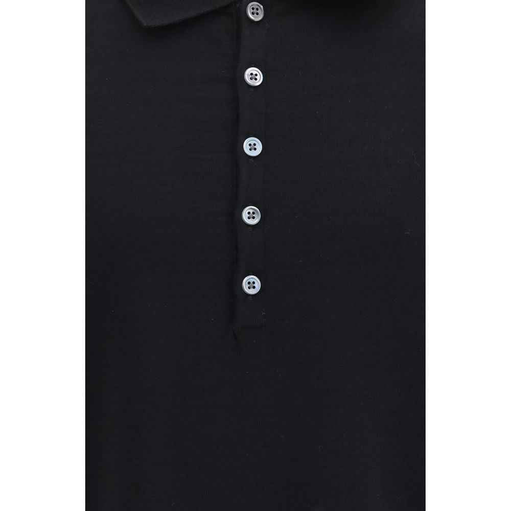 Black Cotton Polo Shirt