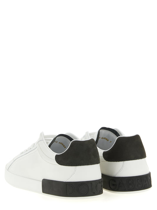 White Calfskin Low Top Sneakers