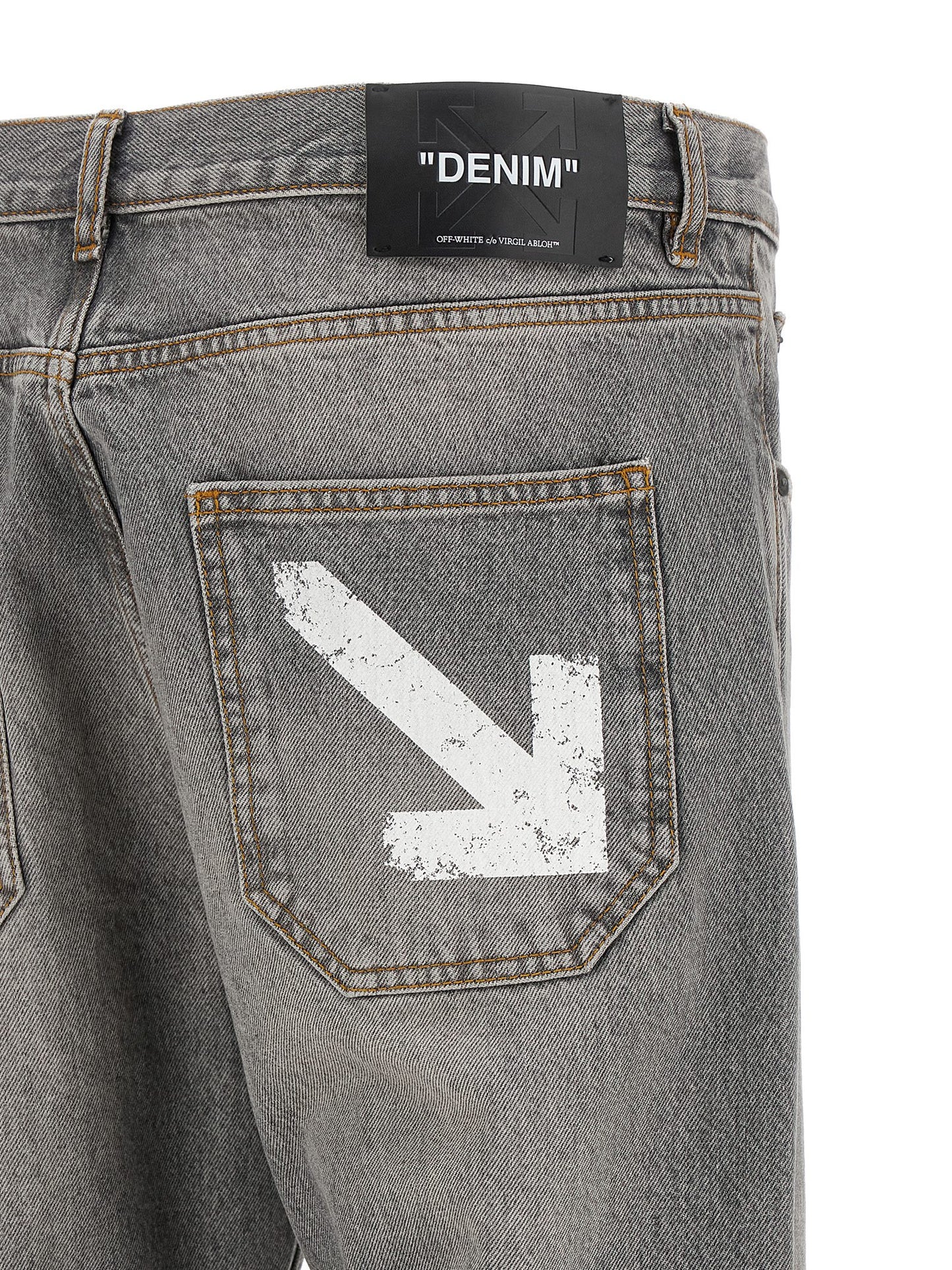 Gray Cotton Relaxed Fit Jeans