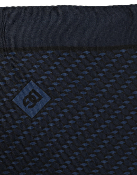Dark Blue Silk Pocket Square Foulard Scarf