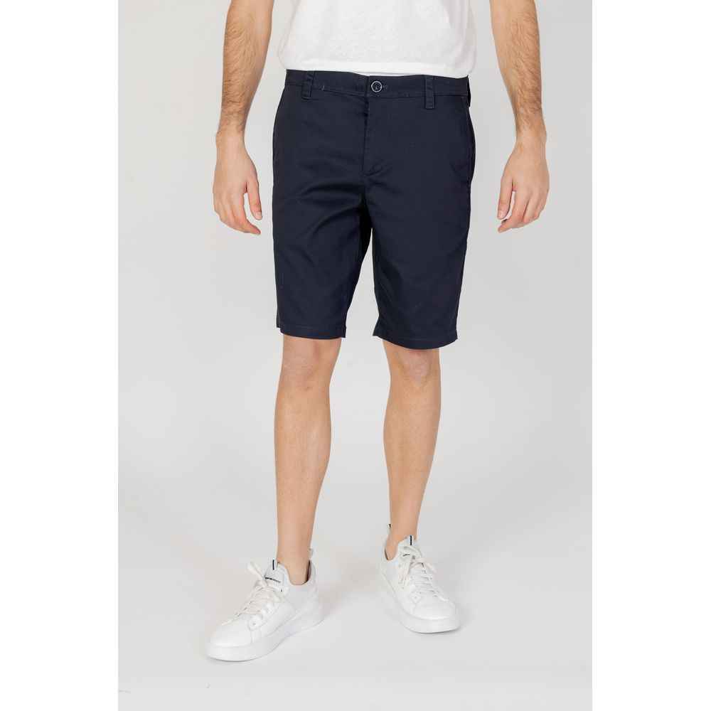 Blue Cotton Bermuda Shorts