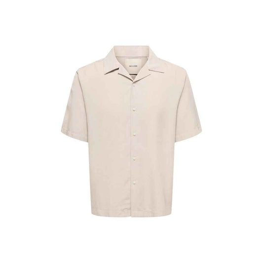 Beige Tencel Shortsleeve Shirt