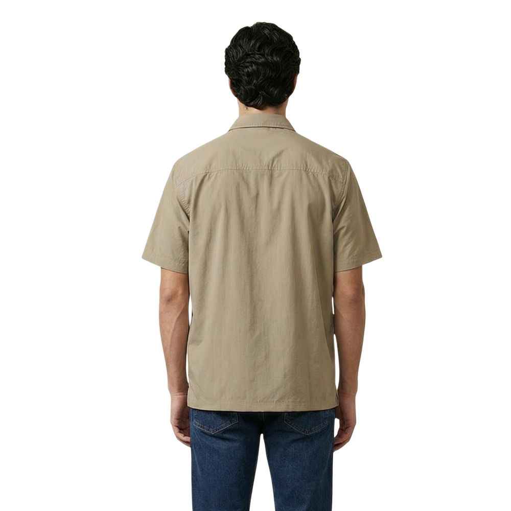 Beige Cotton Shortsleeve Shirt