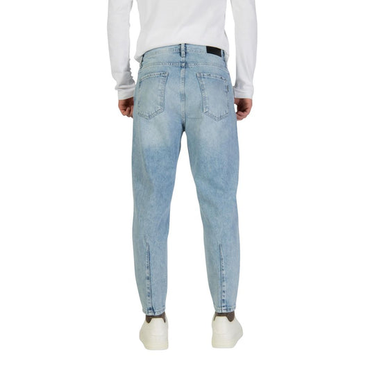 Light Blue Cotton Relaxed Fit Jeans
