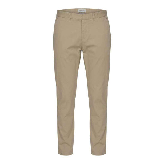 Beige Cotton Skinny Pants