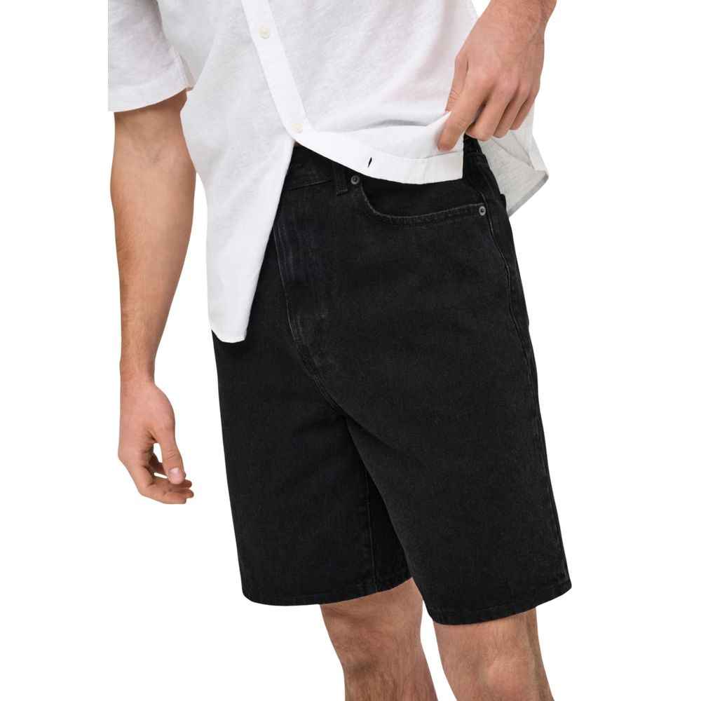 Black Organic Cotton Bermuda Shorts