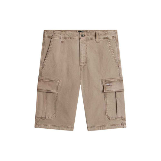 Beige Recycled Cotton Cargo Shorts