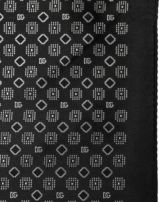 Black White Patterned Pocket Square Scarf
