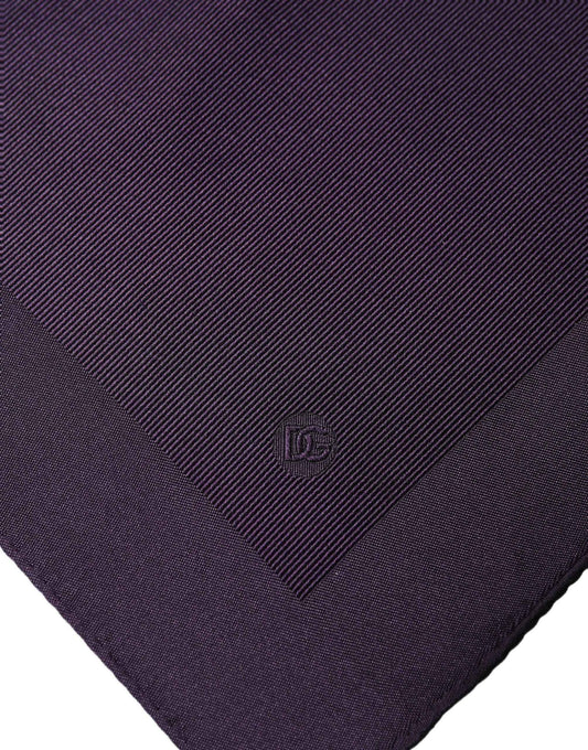 Men Purple Square Handerkerchief Pocket Scarf