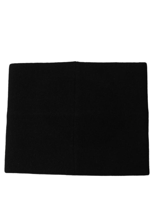 Black Cashmere Logo Plaque Neck Warmer Scarf