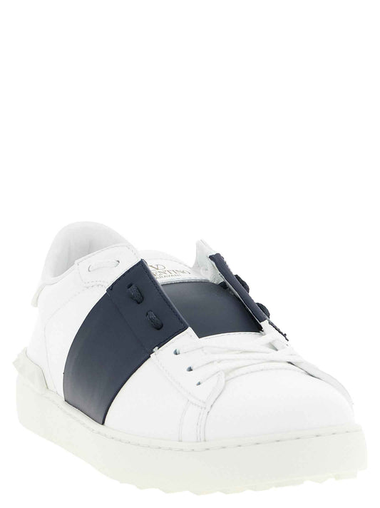 Blue Calfskin Low Top Sneakers