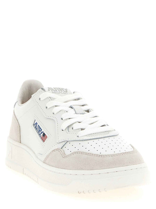 White Cowhide Low Top Sneakers