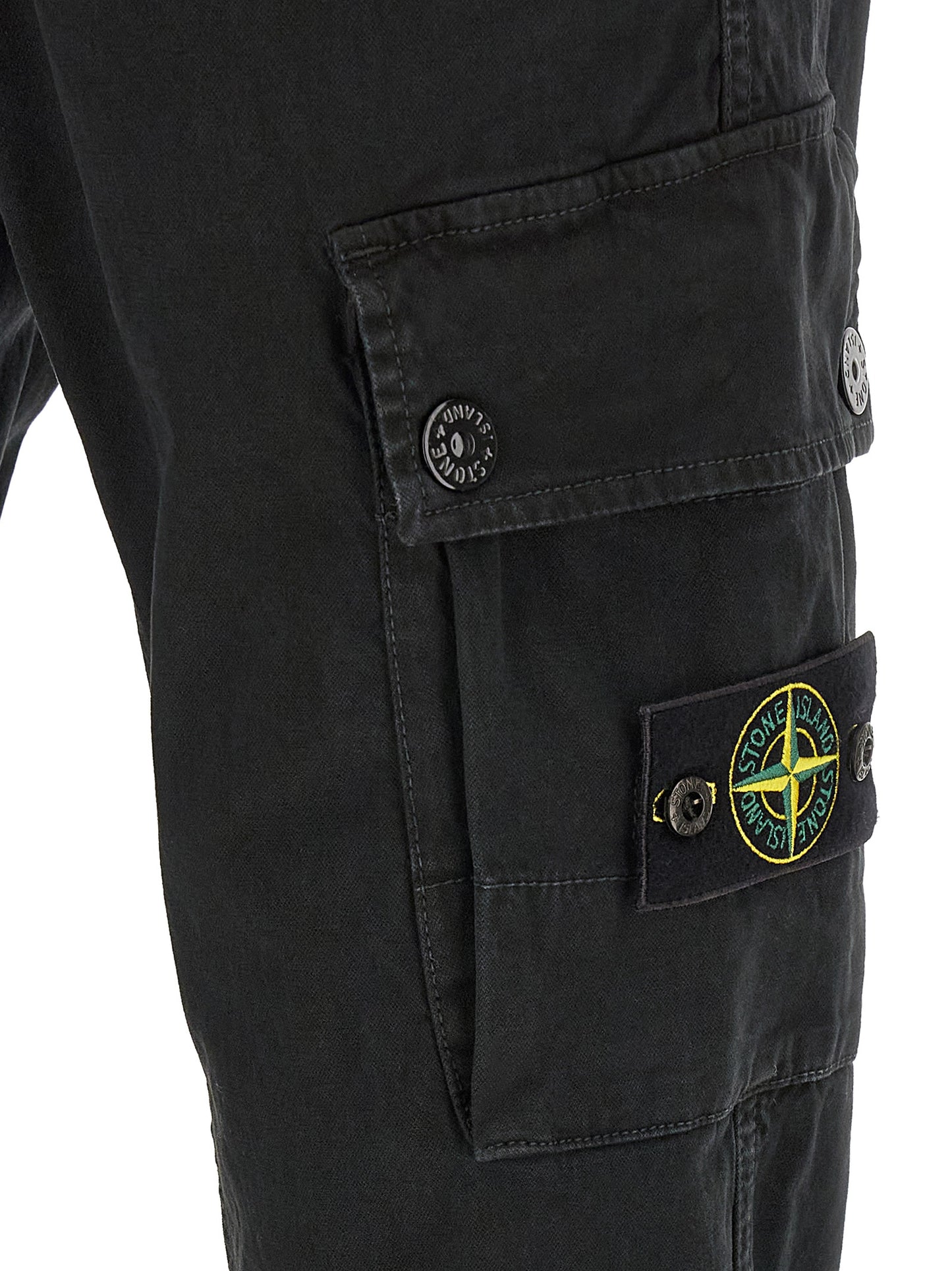 Black Cotton Cargo Pants