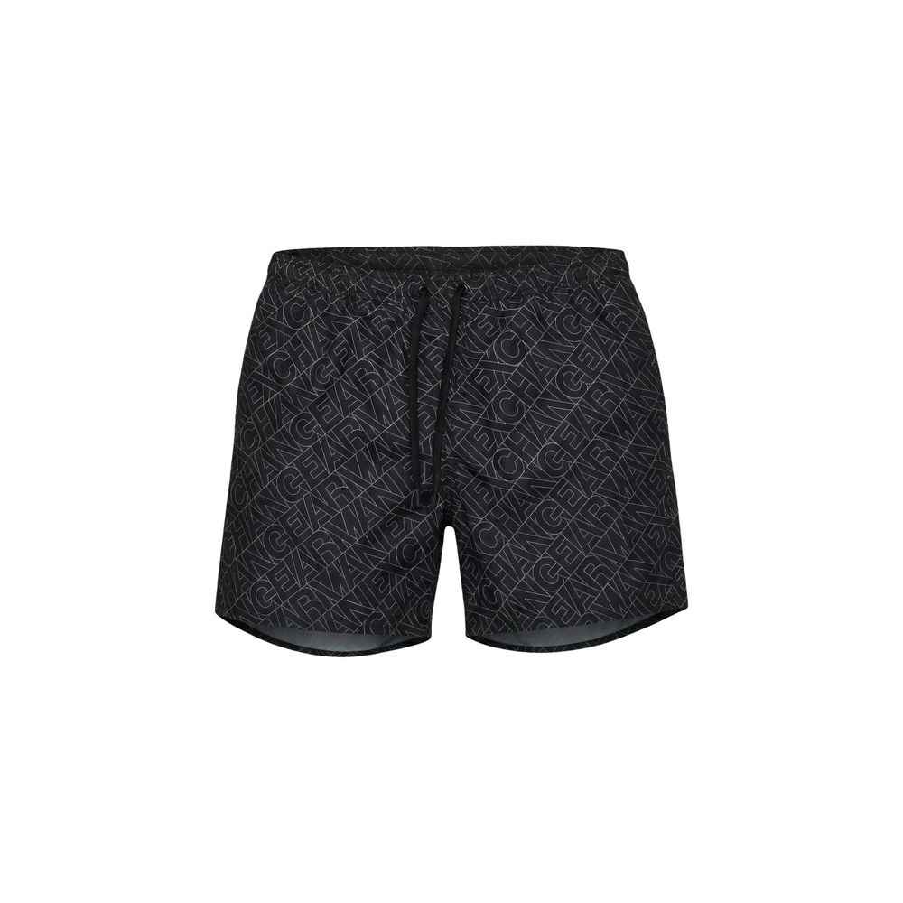 Black Polyester Swim Shorts
