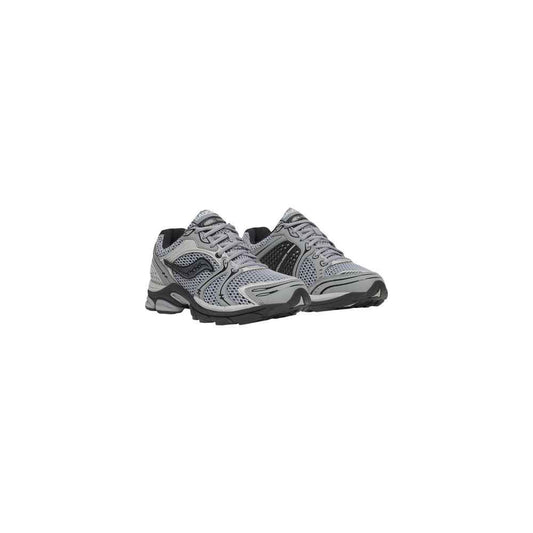 Gray Synthetic Athletic Sneakers