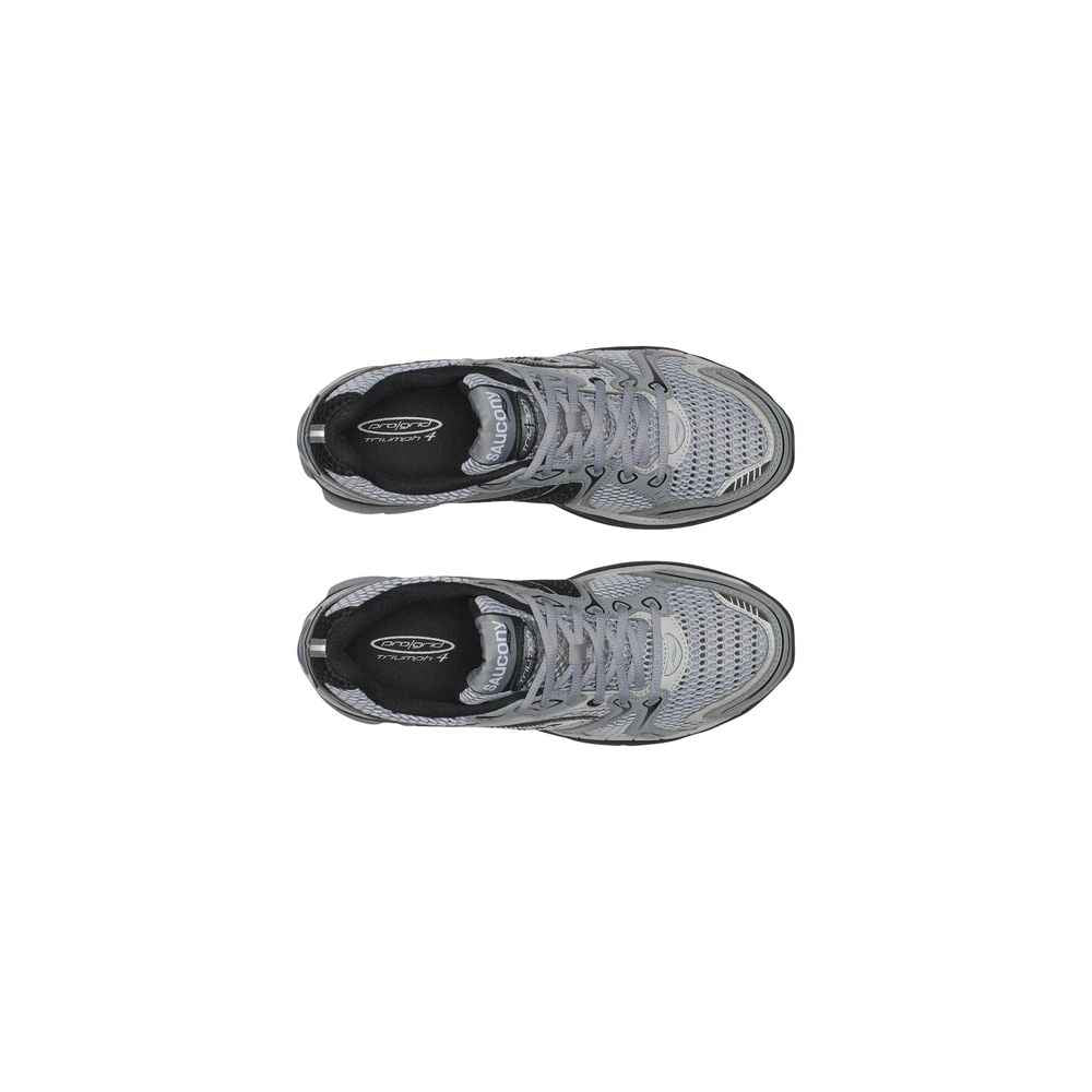 Gray Synthetic Athletic Sneakers