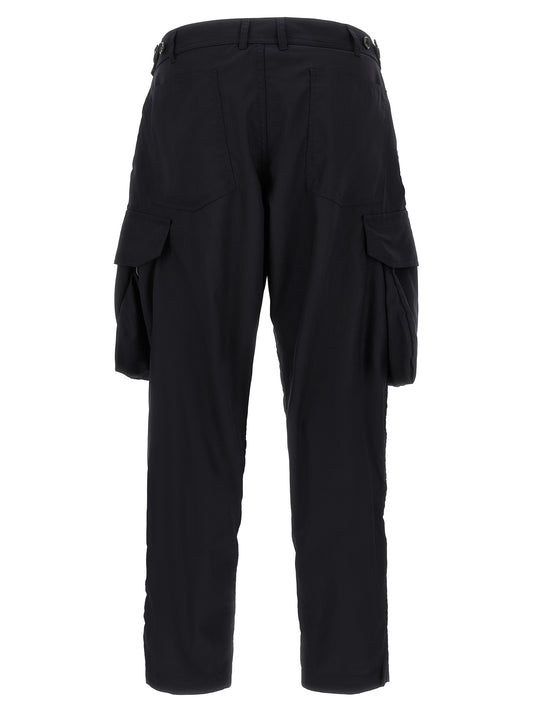 Blue Polyester Cargo Pants