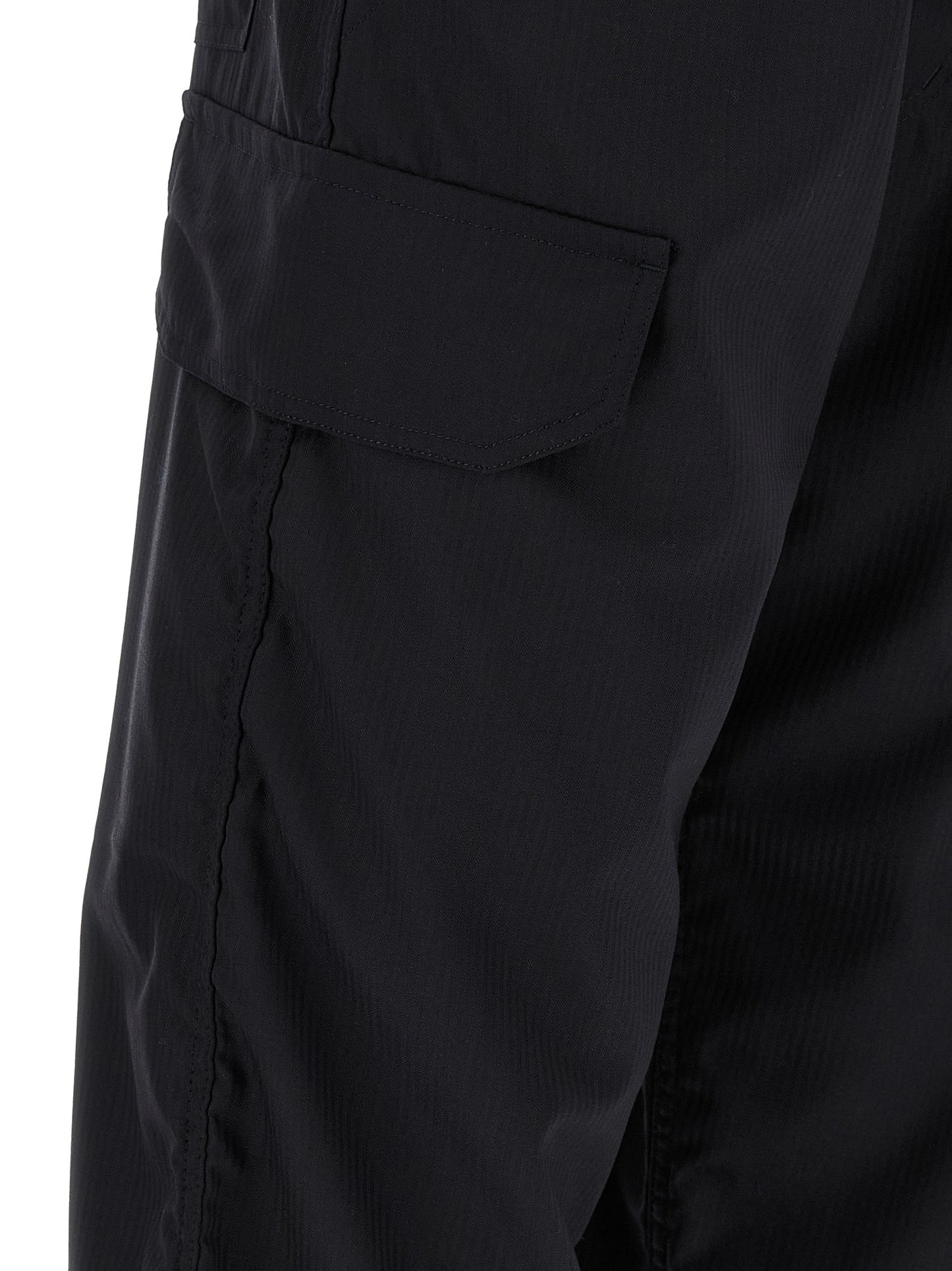 Blue Polyester Cargo Pants
