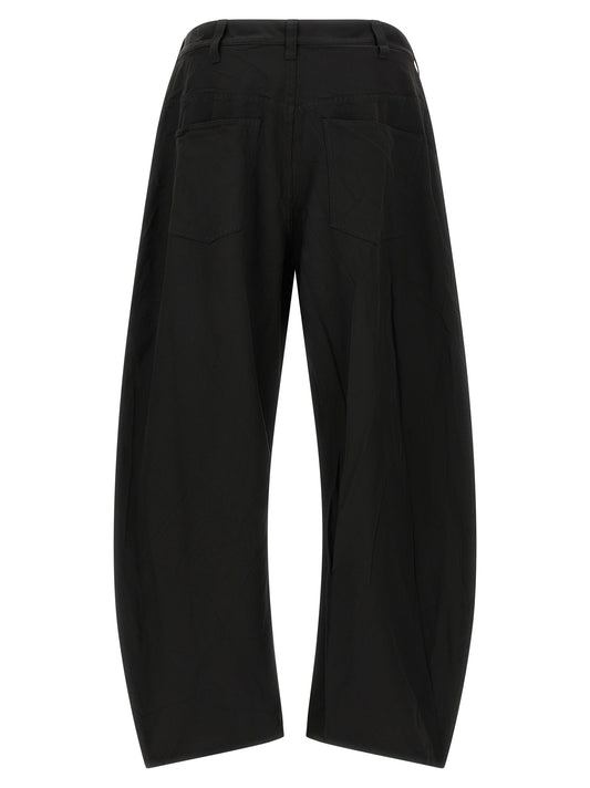 Black Polyester Casual Pants