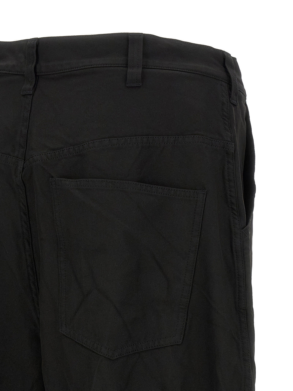 Black Polyester Casual Pants