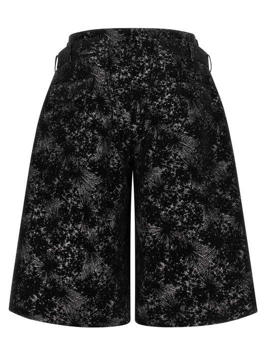 Black Polyester Bermuda Shorts