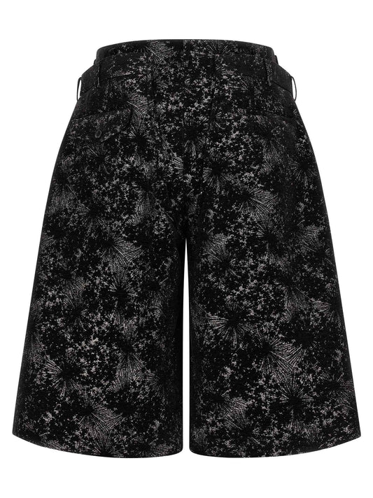 Black Polyester Bermuda Shorts