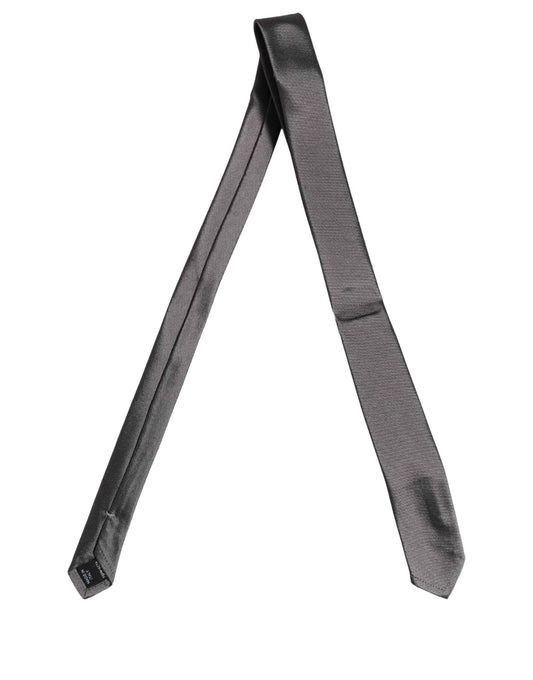 Black Woven 100% Silk Adjustable Necktie Accessory Tie