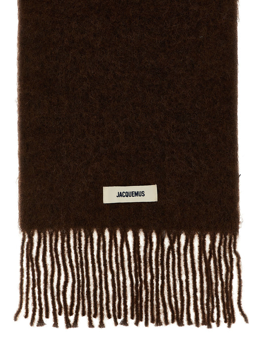 Brown Alpaca Leather Foulard