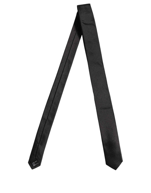 Black Satin Textured Adjustable Necktie Men Accessory Tie