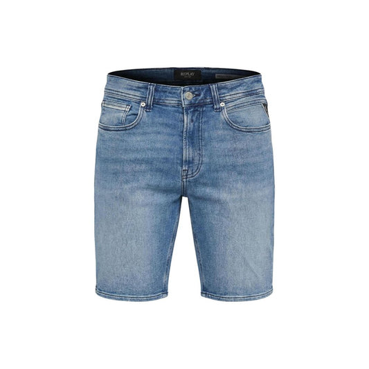 Blue Cotton Bermuda Shorts