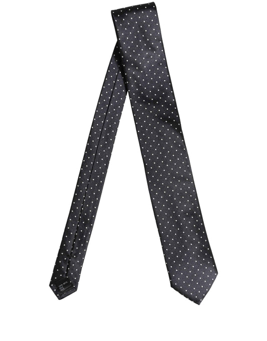 Dark Blue Polka Dot Silk Adjustable Necktie Accessory Tie
