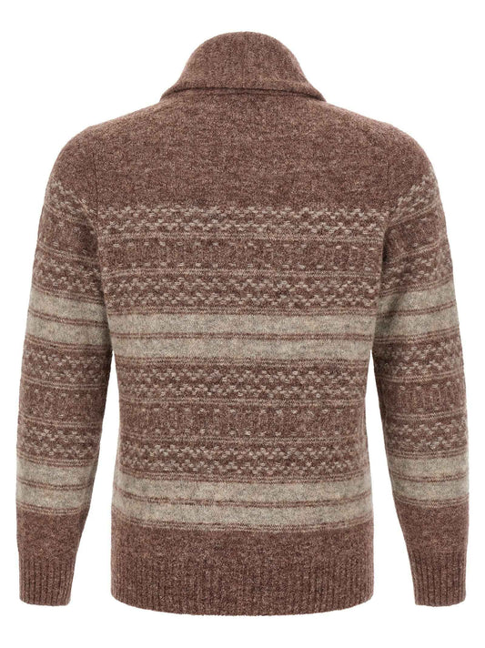 Brown Alpaca Leather Cardigan