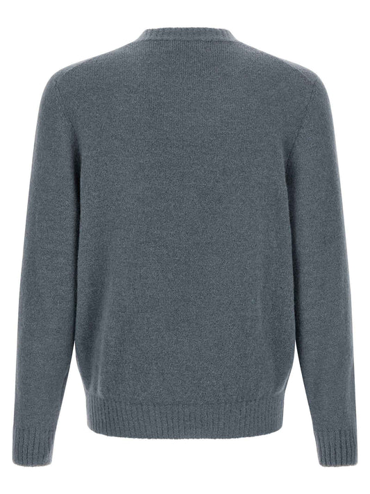 Blue Alpaca Leather Cardigan