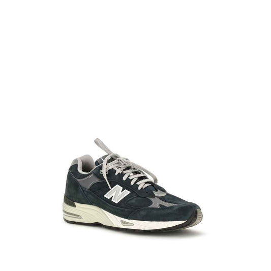 Blue Suede Leather Athletic Sneakers