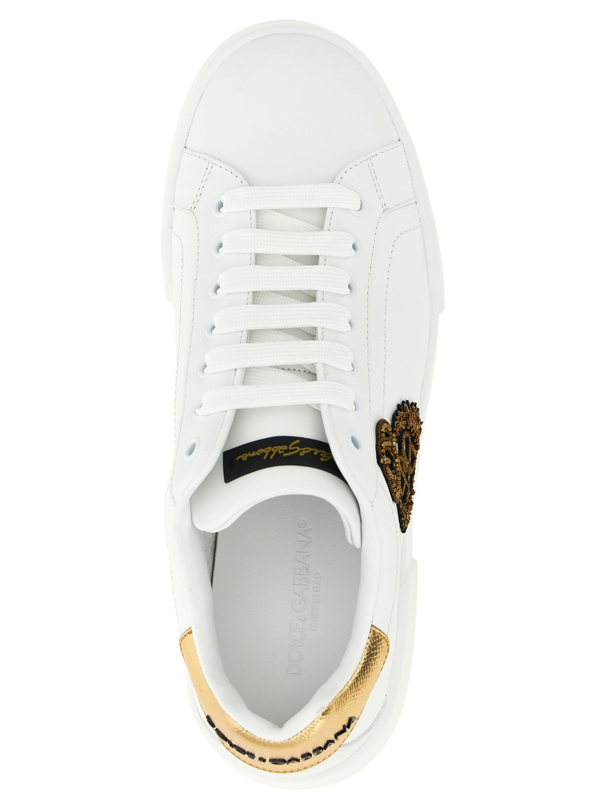 Gold Calfskin Low Top Sneakers