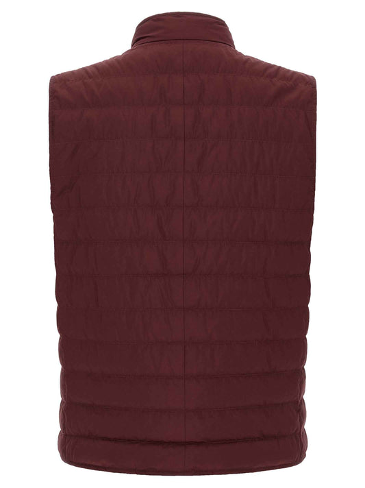 Bordeaux Polyester Sleeveless Jacket