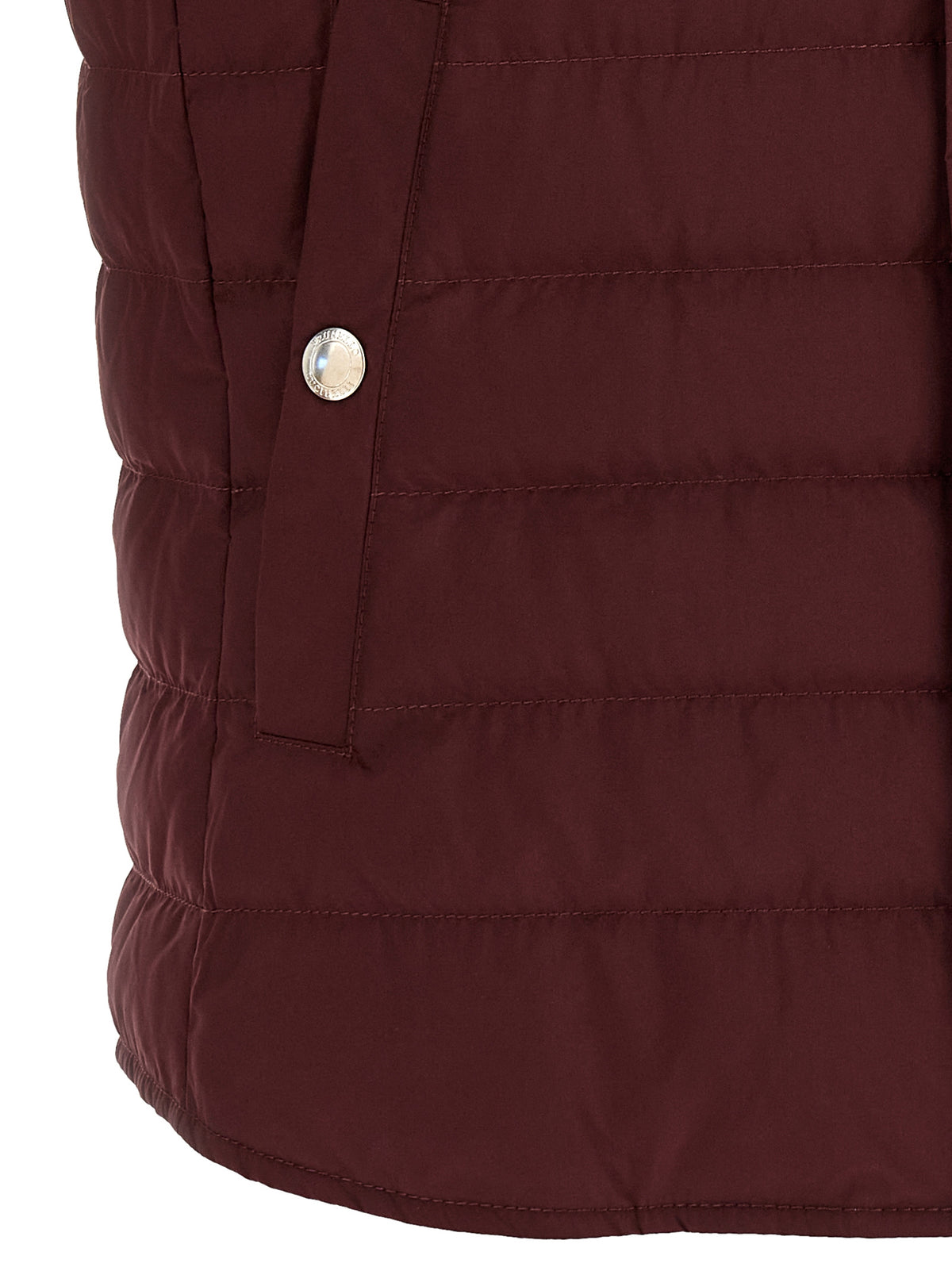 Bordeaux Polyester Sleeveless Jacket