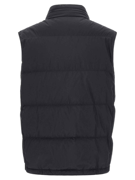 Blue Polyester Sleeveless Jacket