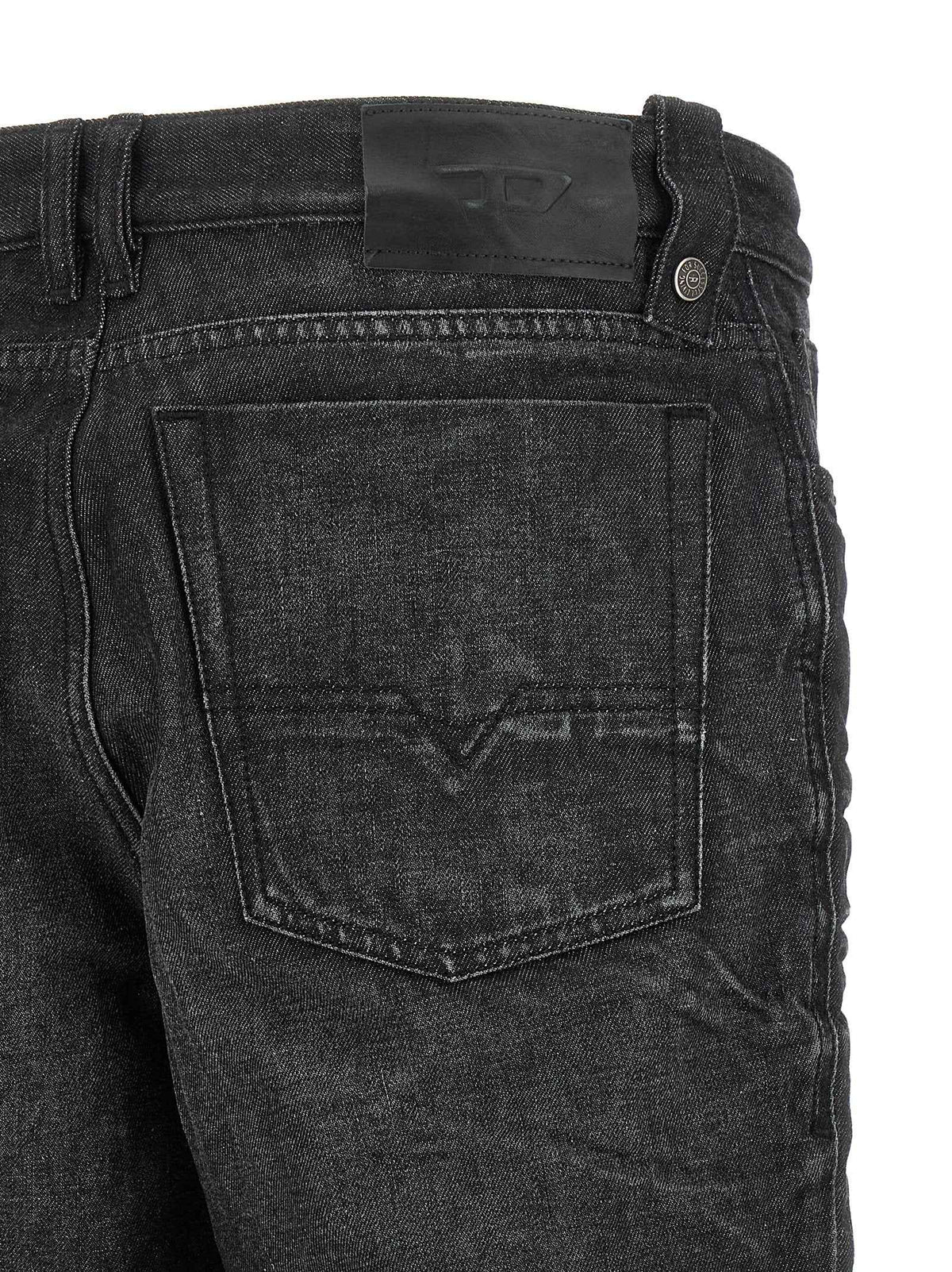 Gray Cotton Straight-Leg Jeans