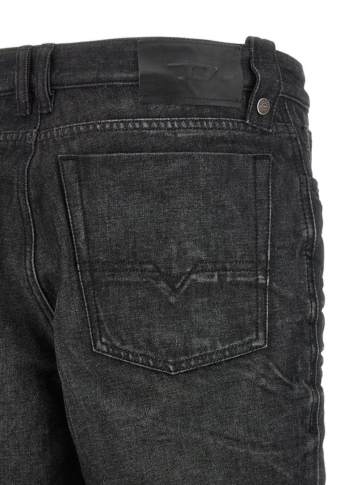 Gray Cotton Straight-Leg Jeans