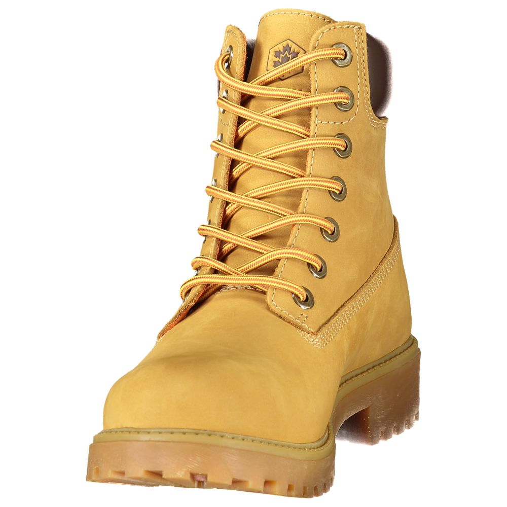 Yellow Polyester Ankle Boots