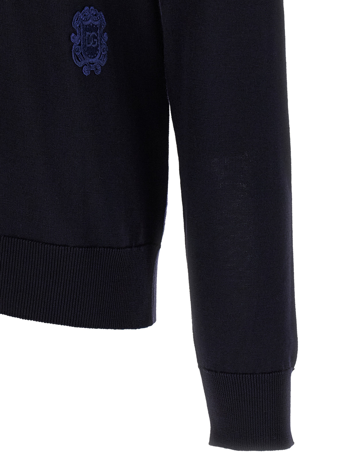 Blue Virgin Wool Polo Shirt
