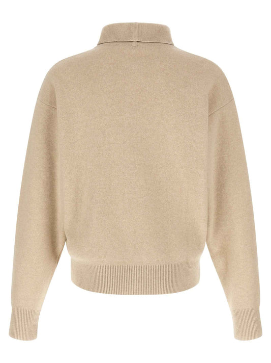 Beige Merino Wool Cardigan