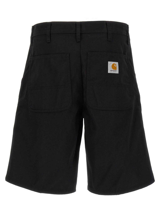 Black Polyester Bermuda Shorts