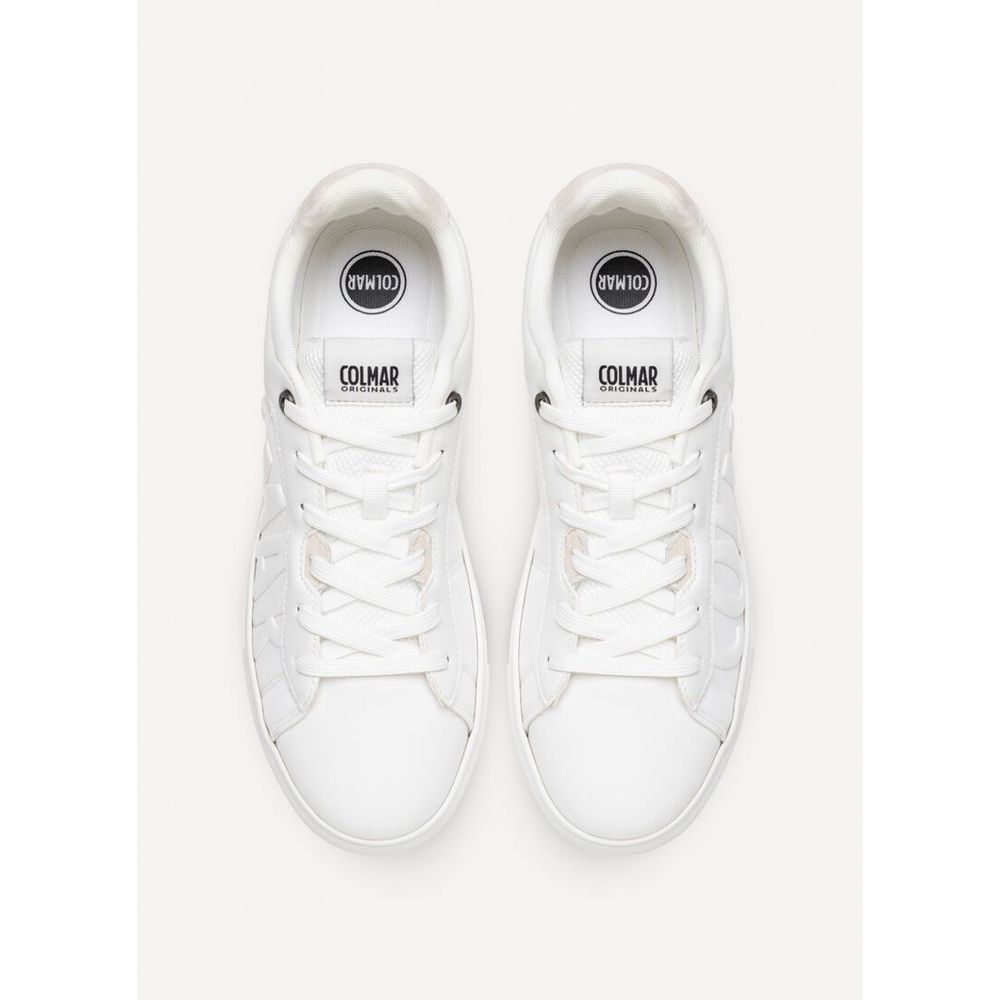 White Nylon Low Top Sneakers