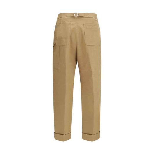 Beige Cotton Dress Pants