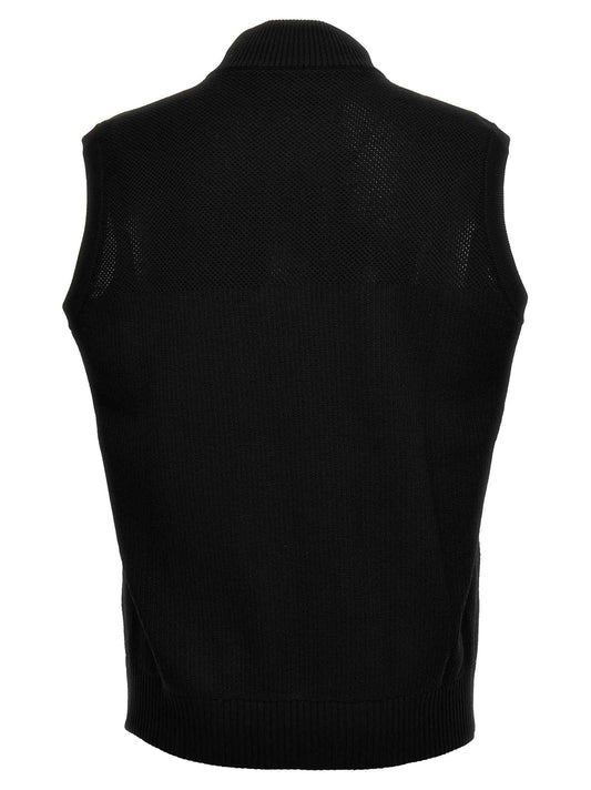Black Polyamide Sleeveless Jacket