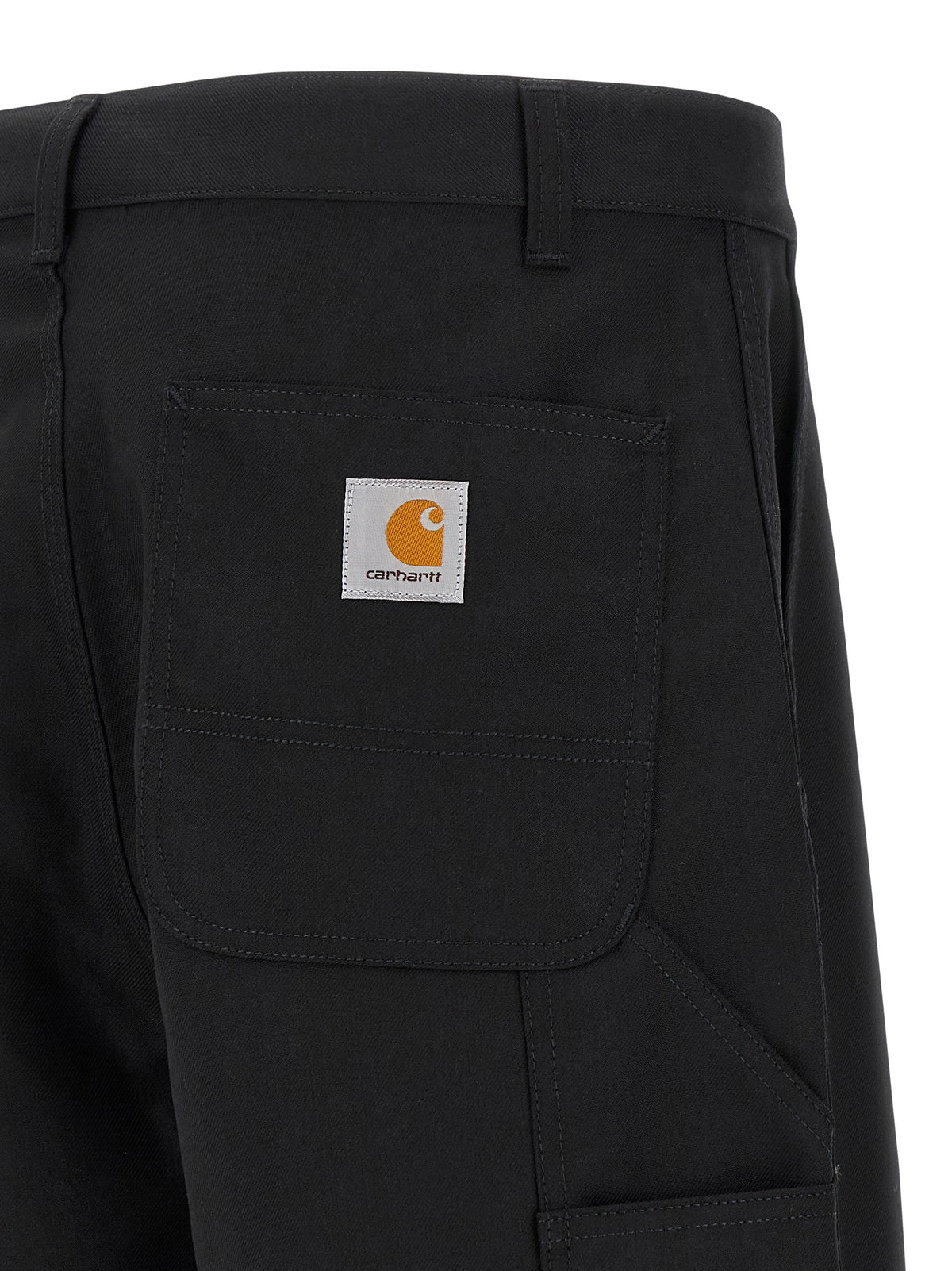 Black Polyester Casual Pants